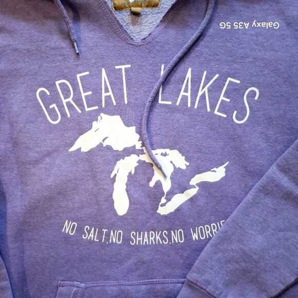 Great Lakes Unsalted Apparel Hoodie Purple Cotton/Polyester Blend Size L Cozycor - Picture 2 of 6